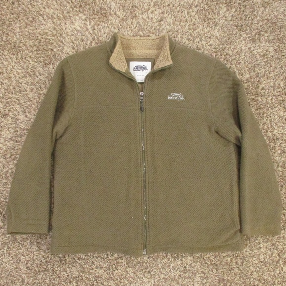 Weird Fish Sweater Men's XL Green Waffle Knit Sherpa Heavyweight Full Zip Jacket - Picture 1 of 9